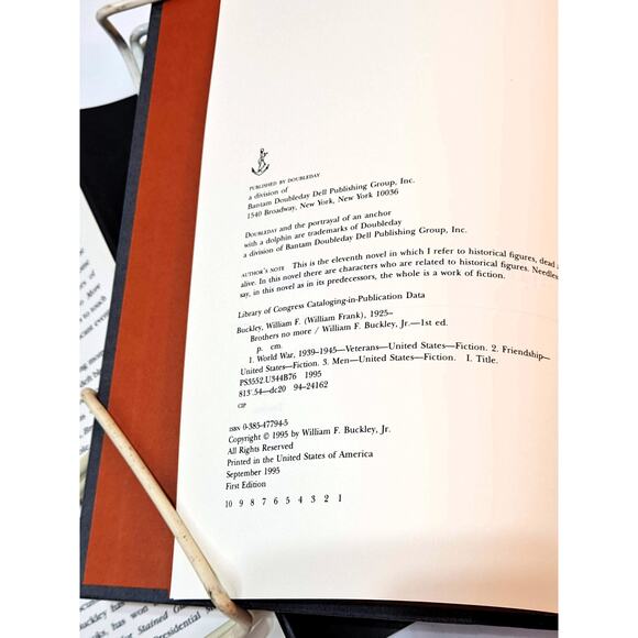 Brothers No More by William F. Buckley Jr. (1st Edition HC in DJ) - Picture 4 of 7